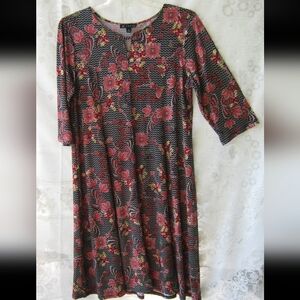 NTouch Floral Casual Bohemian Midi Dress with a touch of vintage‎ Flair Size L